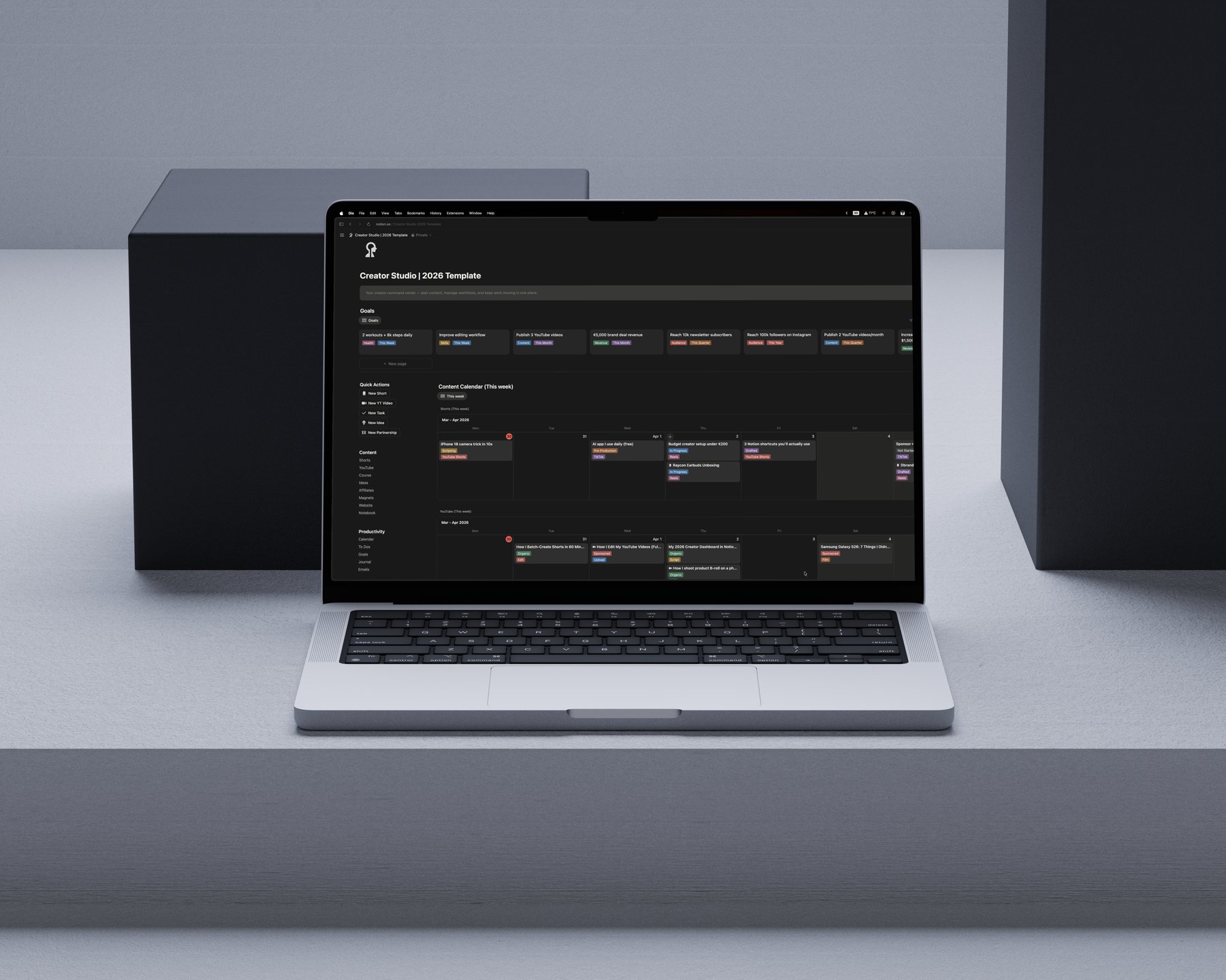 Creator Studio on desktop