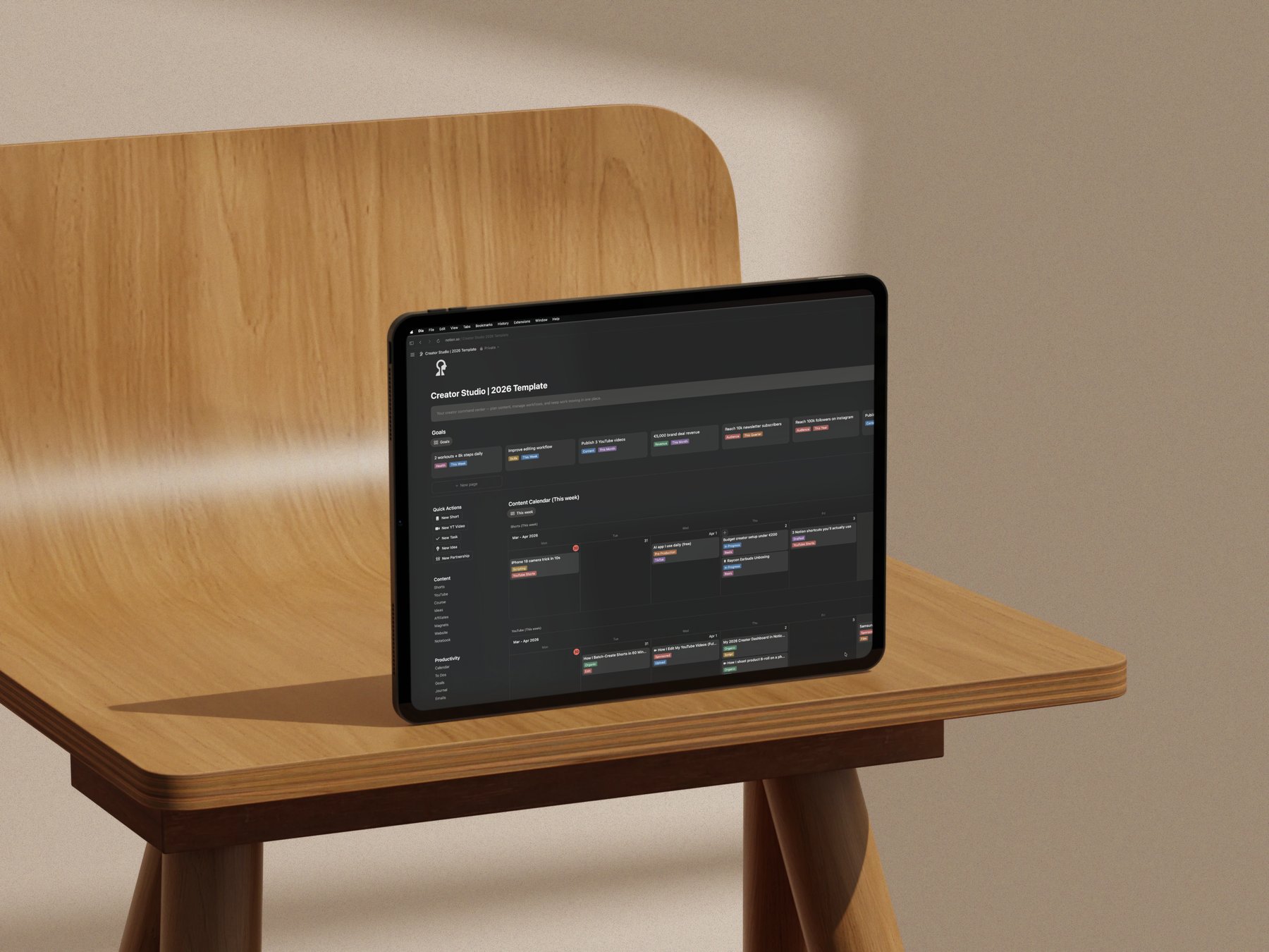 Dashboard on iPad